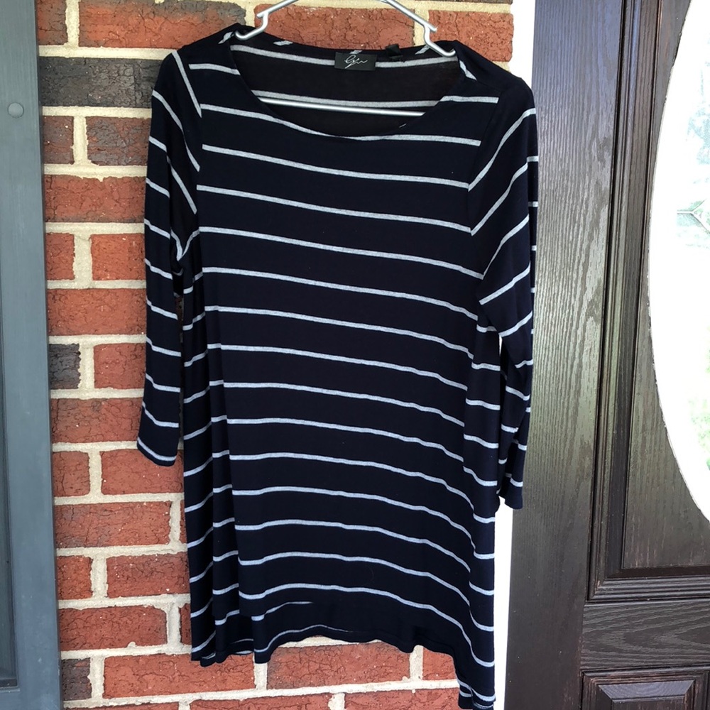 Cute navy and gray stripe tunic